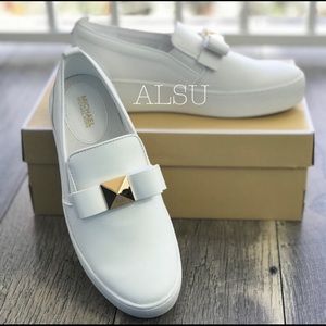 Michael Kors Aliza Slip On Leather Optic